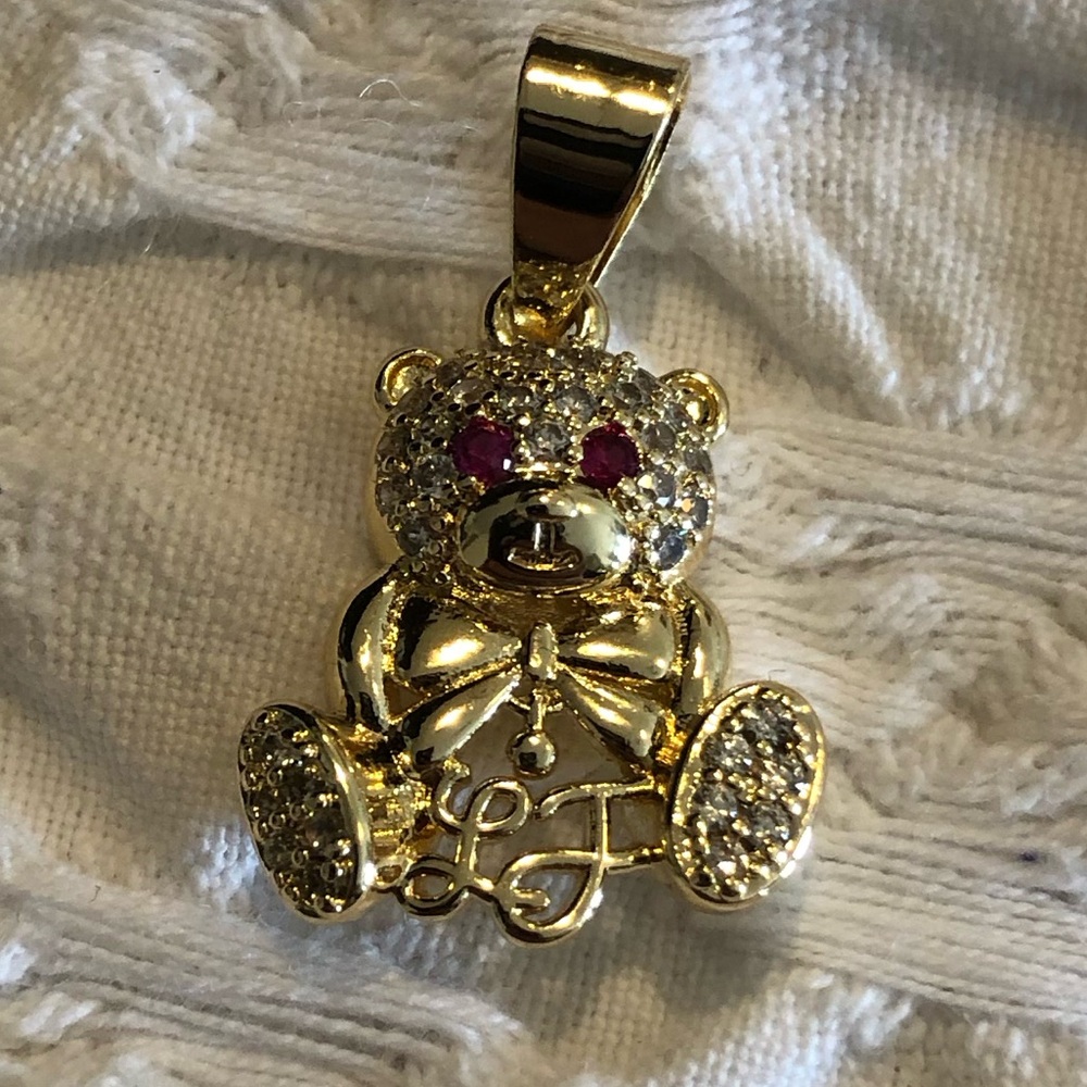 Gold Teddy Bear Pendant - Picture 2 of 2